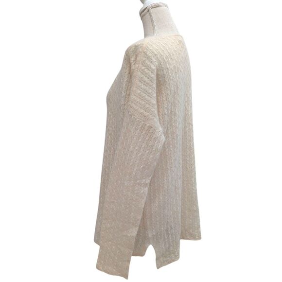 Margaret O' Leary Cashmere Spun Silk Sweater Women's L Relaxed Fit Cream/Ivory - Picture 4 of 8